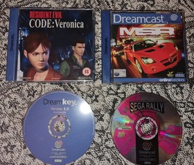 Dreamcast Games Bundle, Resident Evil Code Veronica, MSR, Sega Rally 2, Dreamkey