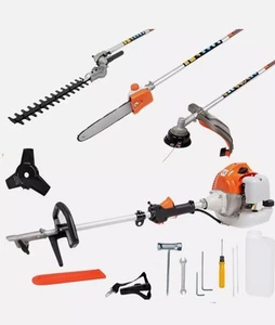 DECESPUGLIATORE A SCOPPIO MULTIFUNZIONE 4 IN 1 CON TAGLIASIEPE TAGLIARAMI 52CC - Foto 1 di 7