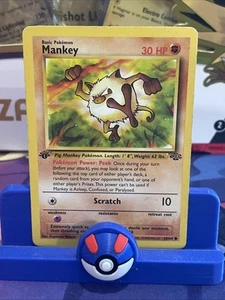 Pokémon TCG Mankey Jungle 55/64 Regular 1st Edition Common LP - Picture 1 of 3