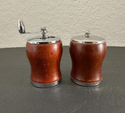Olde Thompson Wooden Salt Shaker & Pepper Mill 3" Set - Image 1 of 4