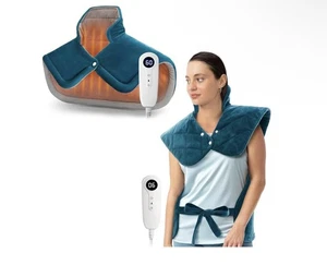 Electric Neck & Back Heating Pad Wrap For Neck , Shoulder ,Back Pain Relief Gift - Picture 1 of 5