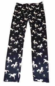 Picapino Girls Size 8 Unicorn Print Black & White Pull On Leggings - Picture 1 of 6