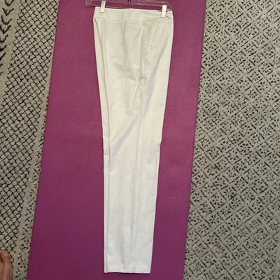 Женские белые хлопковые брюки YSL Yves Saint Laurent — талия 10 шт. длина 32 - Изображение 1 из 4