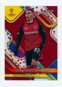 2024-25 Alejandro Grimaldo Topps Finest Red Refractor Bayer Leverkusen Card 3/5 - Picture 1 of 3