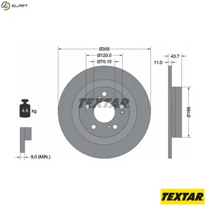2x BRAKE DISC 92308403 FOR HONDA CIVIC/X/Hatchback K20C1 2.0L 4cyl - Picture 1 of 9