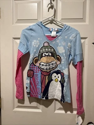 Bobby Jack Long Sleeve Hoodie Tee Y2K Vintage Girls Large 14 Nwt - Image 1 of 4