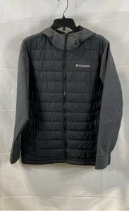 Columbia Men's Black Solid Hooded Nylon Puffer Jacket Outerwear Size S - Picture 1 of 6