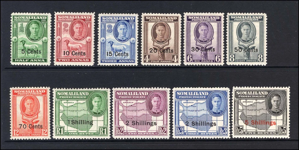 M27548 Somalilandia 1951 Opt Set X11 m/m Sg 125/35 Cat 55 £ Foto 1 de 1