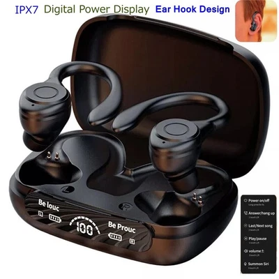 Bluetooth 5.3 Wireless Earbuds 160Hrs Playback Low Latency Gaming IPX7 Sport - Image 1 of 4