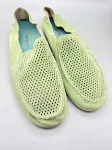Olukai Green Leather Suede Nohea Perf Slip on Comfort Loafer Shoe Sz 8.5 - Picture 1 of 5
