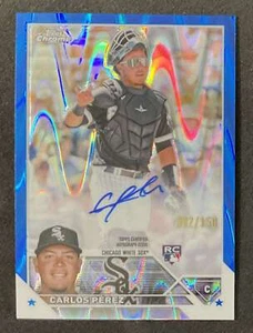 2023 Topps Chrome CARLOS PEREZ (RC) Blue RayWave Auto #'d/150 - Picture 1 of 2