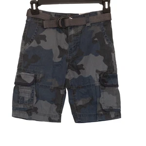 Arizona Belted Cargo Shorts Blue Gray Boys Size 7 Msrp $38.00 New - Picture 1 of 2