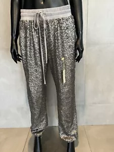 Bohemian Traders Sequin Pants Silver Large - Picture 1 of 7