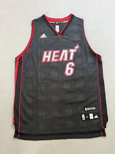 Miami Heat Adidas #6 LeBron James Limited Edition Jersey Boys Large Black Plaid.