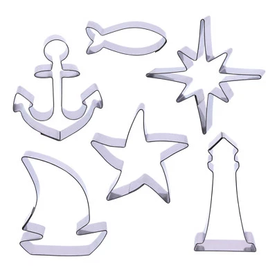 1 Keksausstecher Set Ahoi | Leuchtturm | Anker | Fisch | Segelboot | Seestern | - Bild 1 von 3