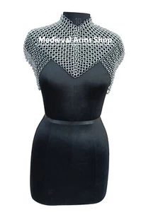 Aluminium Kettenhemd Kragen Schulter Schmuck Festival Outfit Accessoire für Damen - Bild 1 von 5