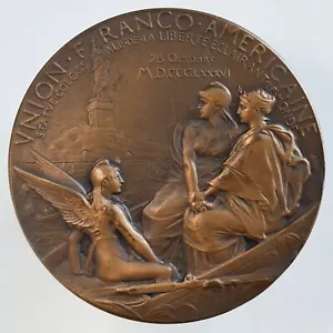 1886 Union Franco-Americaine (Freiheitsstatue) Auguste Bartholdi Medaille (Roty) - Bild 1 von 2