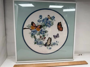 Butterfly Monarch Finished Cross Stitch Professionally Framed Butterflies - Picture 1 of 23