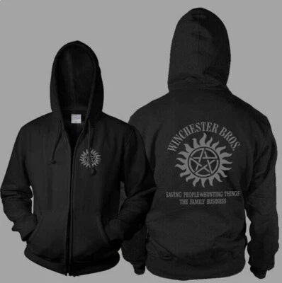 Supernatural 3D Hoodies Coat Unisex Zip Up Sweatshirt Casual Hooded Jacket Tops - Image 1 of 4