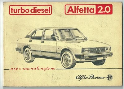 1982 ALFA ROMEO ALFETTA TURBO DIESEL 2000 my 1982 uso manutenzione originale - Immagine 1 di 3