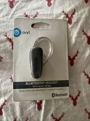 Onn Bluetooth Headset, Black with Built in Mic New - Image 1 of 2