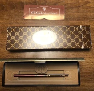 GUCCI Sherry Line Metalic Brown Cap type Ballpoint Pen(No ink) w/Box&Certificate - Picture 1 of 4