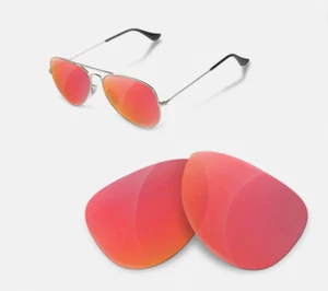 newpolar reemplazo lentes polarizadas para ray ban 3025 62 tamaño rojo rubí - Imagen 1 de 2