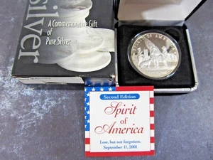 Moneda redonda de plata fina .999 'Spirit of America' 11 de septiembre de 2001 de una onza troy - Imagen 1 de 12