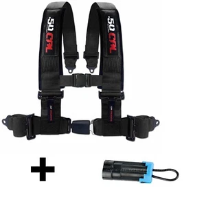 3 in Black Auto Buckle 4 Point Harness & Plug Polaris RZR Can-Am X3 Maverick Max - Bild 1 von 8