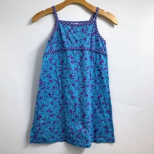 Hanna Andersson Girls Floral Spaghetti Strap Cotton Play Sundress Size 8 - Picture 1 of 11