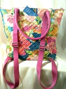 Vera Bradley's CHANGE IT UP RUCKSACK oder HANDTASCHE in SUPERBLOOM Muster, Pinks, neu mit Etikett - Bild 1 von 12