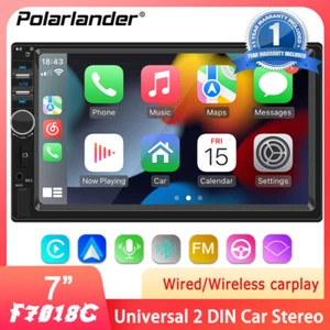 Double 2 Din 7" Car Radio Apple CarPlay Android Auto Mirror Link TF/FM Bluetooth - Picture 1 of 16