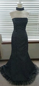 Nuevo Hermoso Vestido Formal Vintage GUNNE SAX Jessica McClintock Negro Lunares5 - Imagen 1 de 6