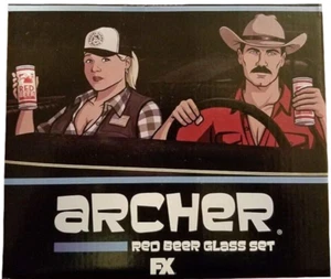 Archer Red Beer Glass Set, Since 1844 Loot Crate Exclusive-2pk - Picture 1 of 2