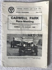 Race Programme 27 August 1989 Cadwell Park VSCC Austin Riley MG Frazer Nash A5