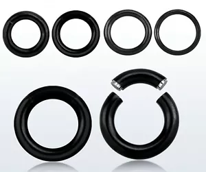 TITAN Piercing SEGMENTRING Creole Ohrring SCHWARZ Brust Nase Lippe Intim Septum - Bild 1 von 2