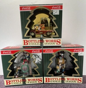 Vintage Coca-Cola Bottling Works Collection Christmas Ornaments Lot of 3 - Picture 1 of 17