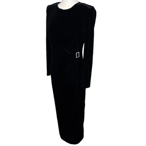 Vestido De Colección Jessica Howard Terciopelo Talla 8 Vestido Negro Capricho Bruja Vacaciones - Imagen 1 de 4