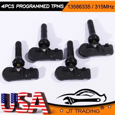 4pcs Programmed TPMS Tire Pressure Monitoring Sensor For Chevy GMC Cadillac - Imagem 1 de 4