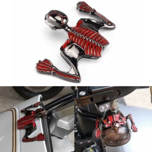 7'' Headlight Visor & Fender Skeleton Accent Decorative Figure For Harley Dyna - Picture 1 of 9