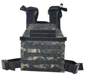 Tactical Adjustable Weighted Vest for Men and Women WODs, Strength BlackCamo - Picture 1 of 6