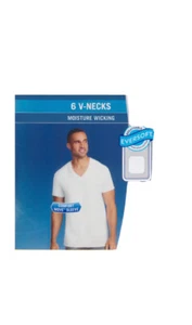 Fruit of the Loom Men's White V-Neck Undershirts, 6 Pack, Sizes 3XL - Picture 1 of 3