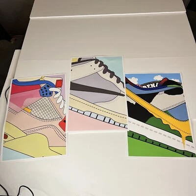 PENGDA Zapatos Lienzo Arte de Pared para AJ Sports 8.4 x 12 Pulgadas Conjunto de 3 Pinturas  Foto 1 de 4