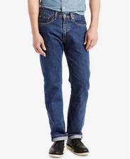 Levi's Men 505 Non-Stretch Regular Fit Jeans Dark Stonewash Size 36X32 1497