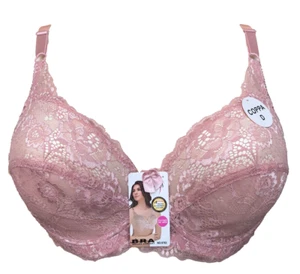 Soutien gorge 100D en dentelle fleurie rose lingerie femme grande taille - Picture 1 of 1