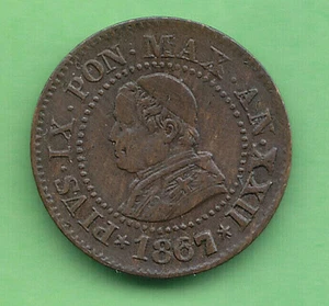 PP412-PIO IX-1 Cent 1867 Jahr Xxii - Bild 1 von 2