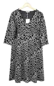 BELLOYA Damen Kleid Stiefelkleid Etuikleid Muster grau schwarz Größe 48 NEU K39 - Bild 1 von 2
