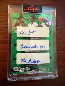 2022 LEAF MULTIGRAPHICS AUTO NALYSSA SMITH, ANEESAH MORROW, GAKDENG /7 Green - Picture 1 of 2