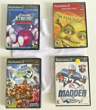 PS2 Sega Soccer Slam Madden 01 Shrek 2 AMF XTREME Bowling ~ Lot of 4 Playstation