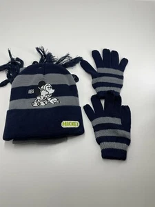 Disney Mickey Mouse Niños 3 Piezas Gorro Sombrero Bufanda y Guante Conjunto Gris Azul Marino - Imagen 1 de 5